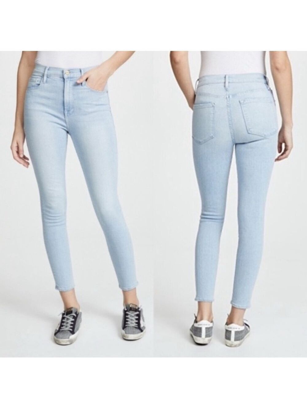 Frame Denim All High rise cigarette Light Wash ankle Jeans size 25